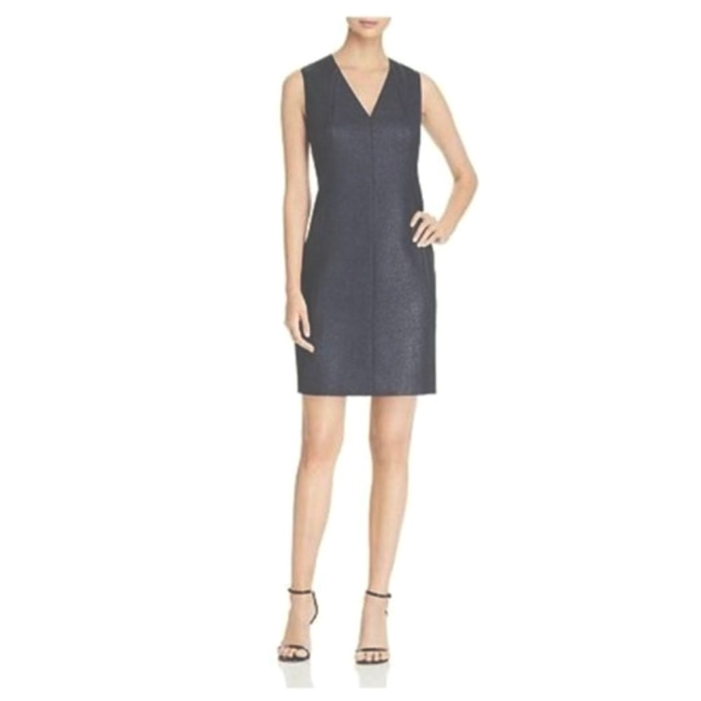 NWT Elie Tahari Roanna Dress Navy Silver 4 Perfect
